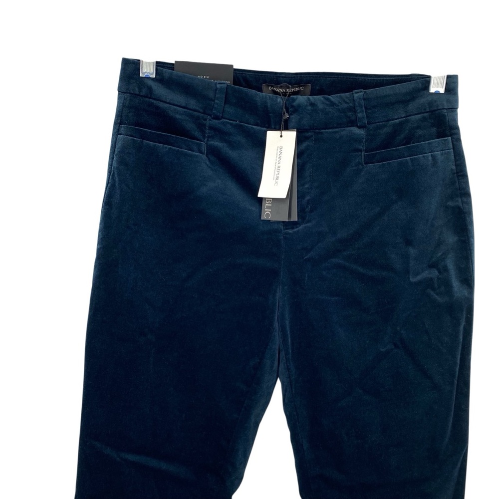 Banana Republic Women's Mid Rise Sloan Navy Blue Velvet Ankle Pants New - Picture 3 of 10